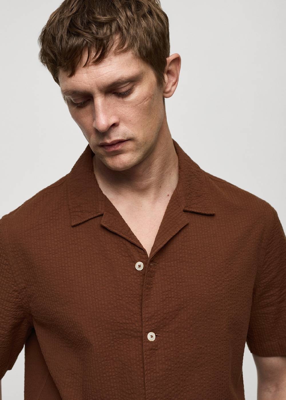 Mango Regular-Fit-Hemd Aus 100 % Seersucker-Baumwolle