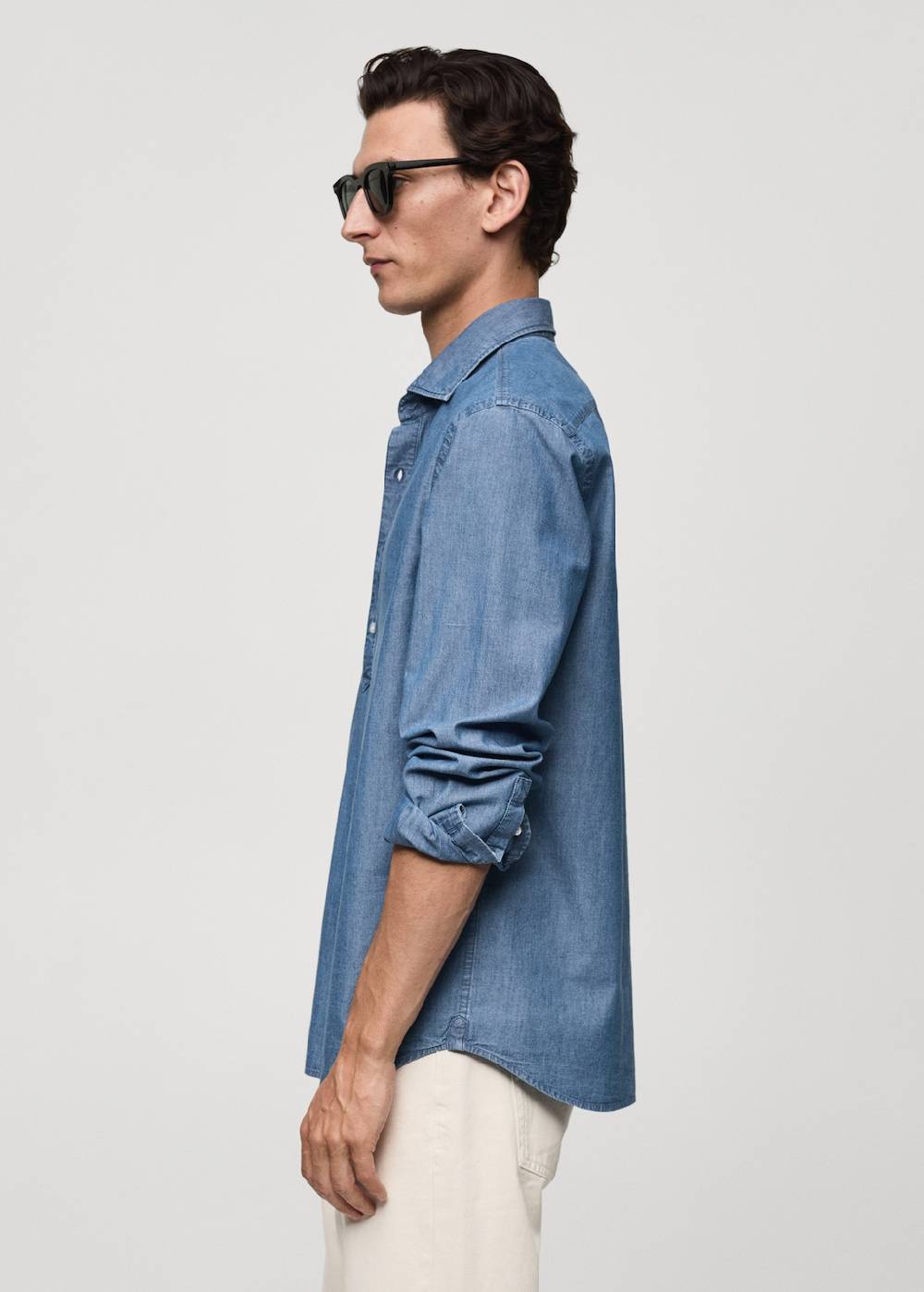 Mango Regular-Fit-Polohemd Aus 100 % Baumwoll-Chambray