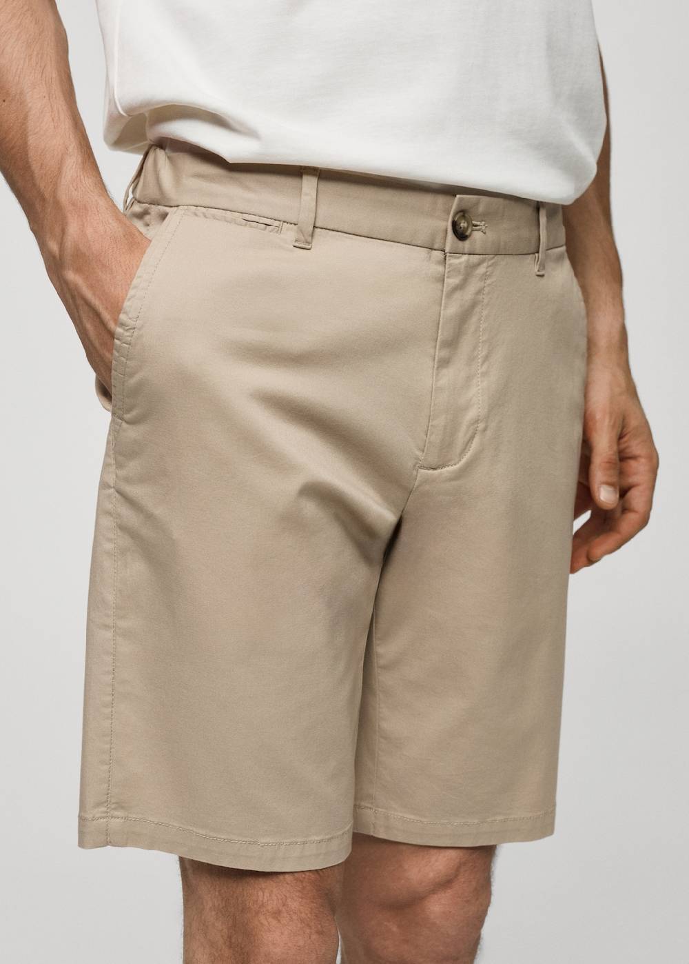 Mango Slim-Fit-Bermudashorts Im Chino-Stil Aus Baumwolle
