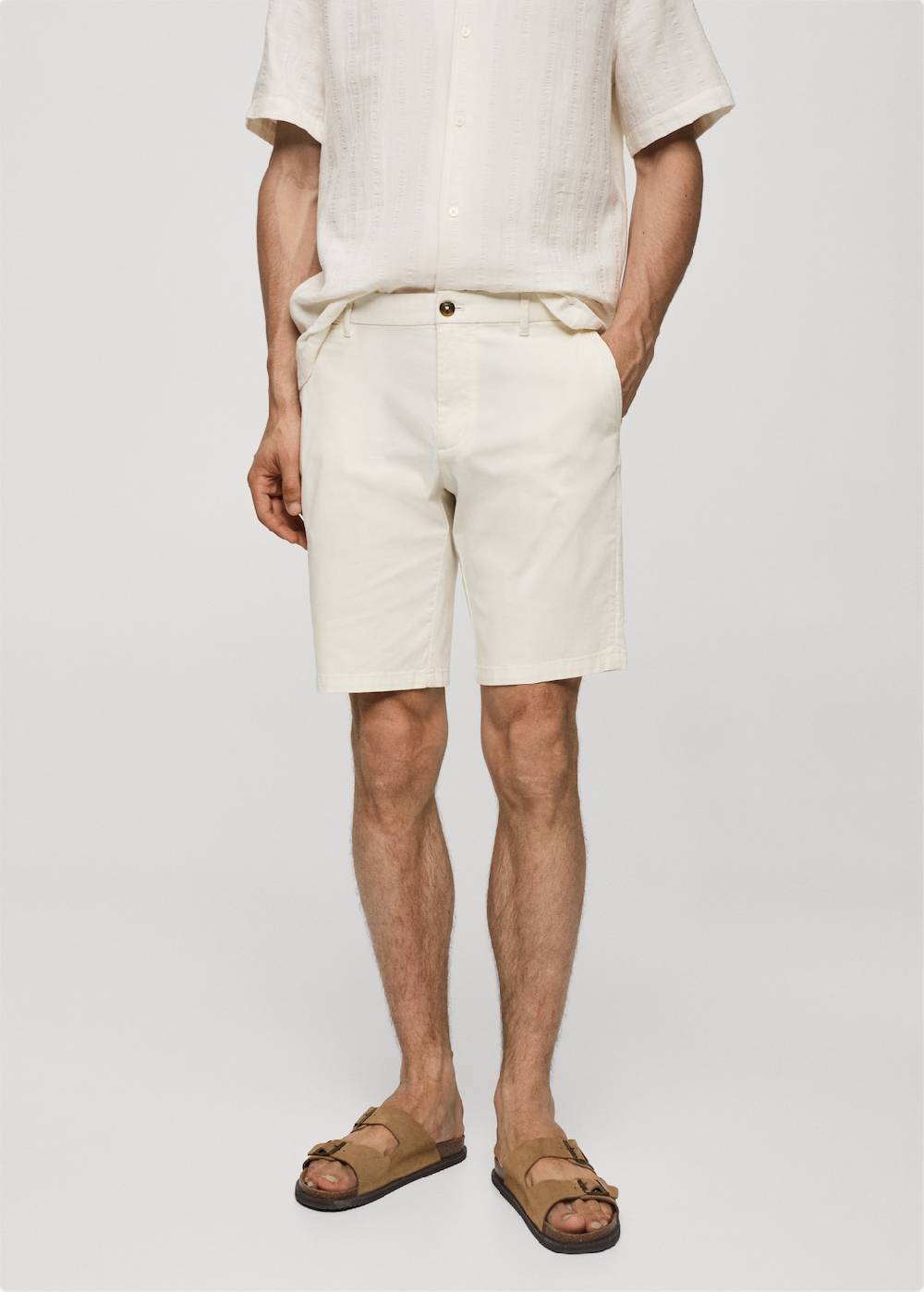 Mango Slim-Fit-Bermudashorts im Chino-Stil aus Baumwolle