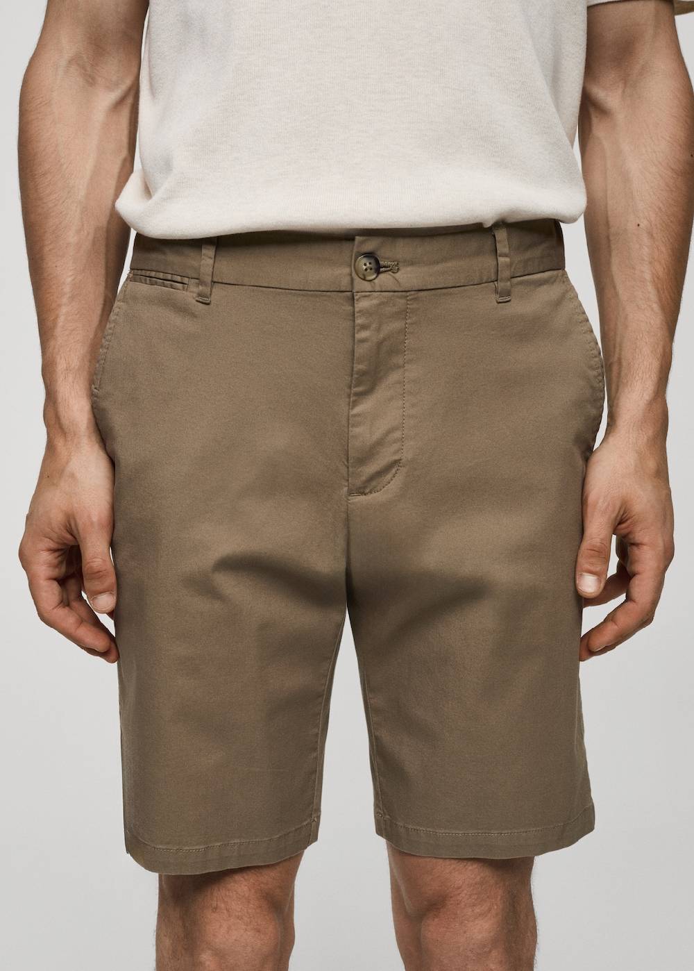 Mango Slim-Fit-Bermudashorts Im Chino-Stil Aus Baumwolle