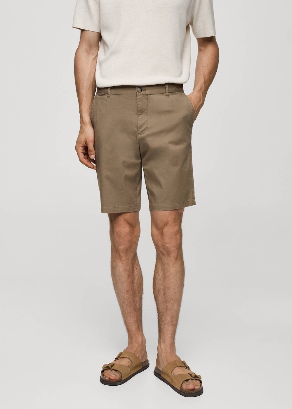 Mango Slim-Fit-Bermudashorts im Chino-Stil aus Baumwolle