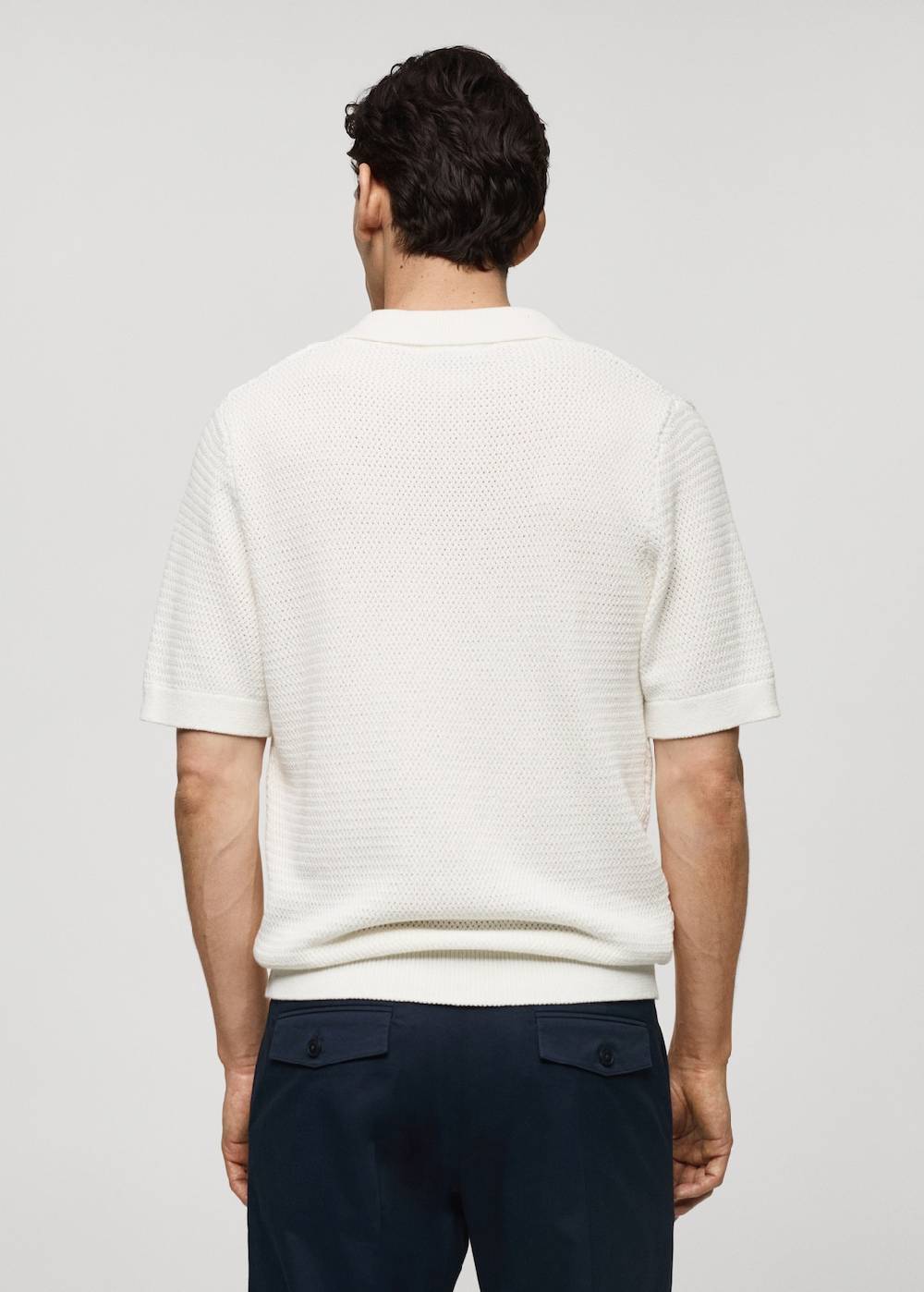 Mango Strick-Poloshirt Aus Baumwolle Mit Lochmuster