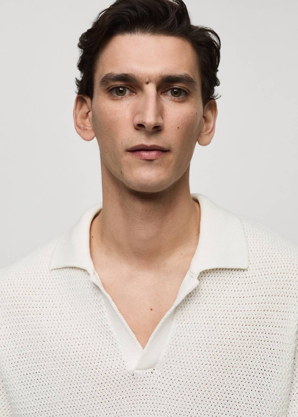 Mango Strick-Poloshirt Aus Baumwolle Mit Lochmuster