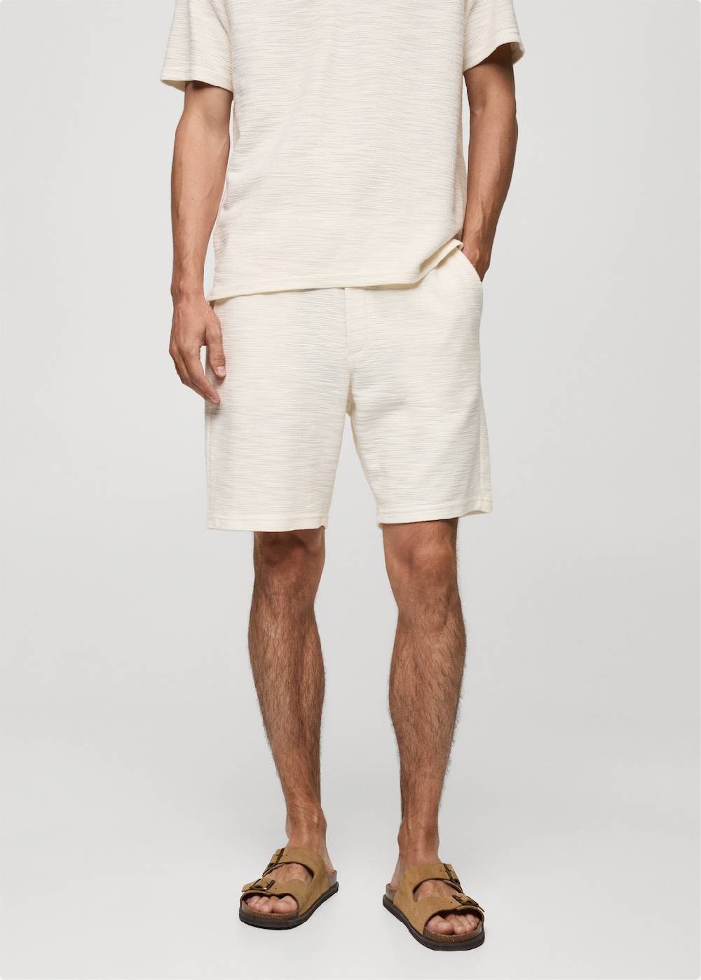 Mango Strukturierte Bermudashorts aus Baumwolle mit Kordelzug