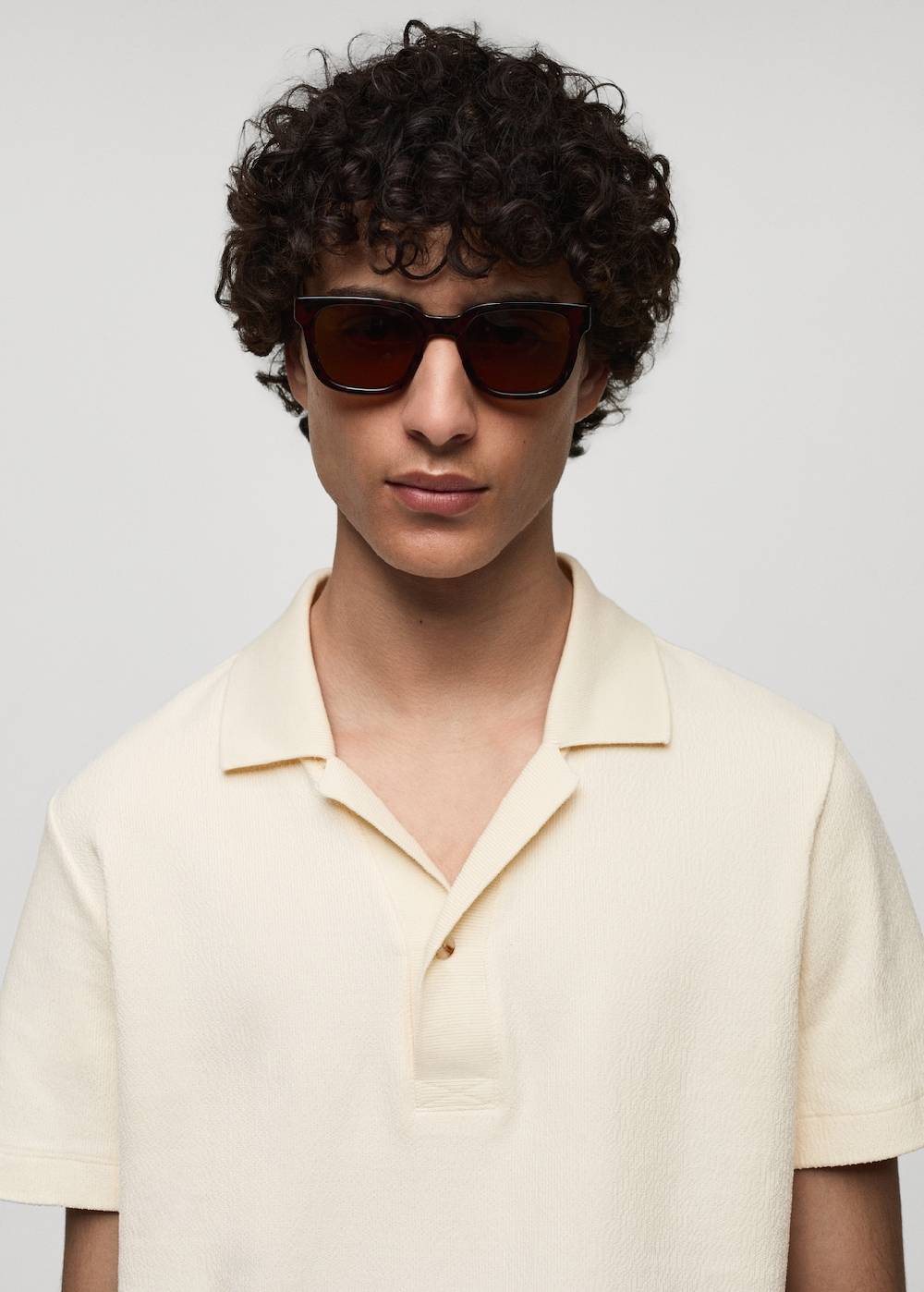 Mango Strukturiertes Regular-Fit-Poloshirt Aus Baumwolle