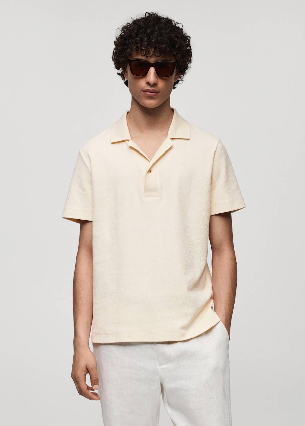 Mango Strukturiertes Regular-Fit-Poloshirt aus Baumwolle