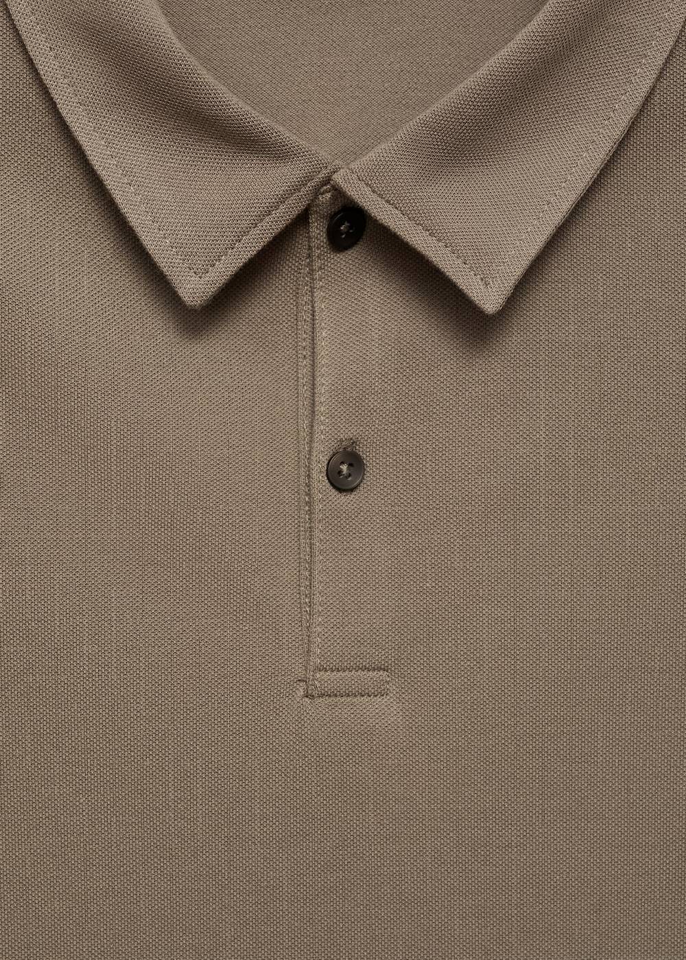 Mango Strukturiertes Slim-Fit-Poloshirt Aus Baumwoll-Piqué