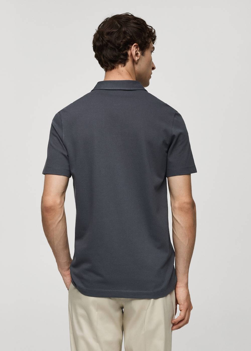 Mango Strukturiertes Slim-Fit-Poloshirt Aus Baumwoll-Piqué