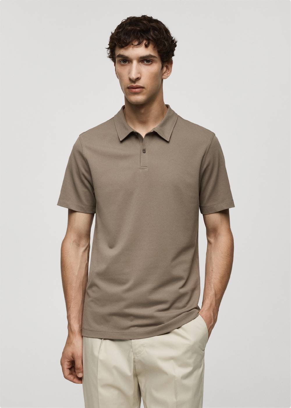 Mango Strukturiertes Slim-Fit-Poloshirt aus Baumwoll-Piqué