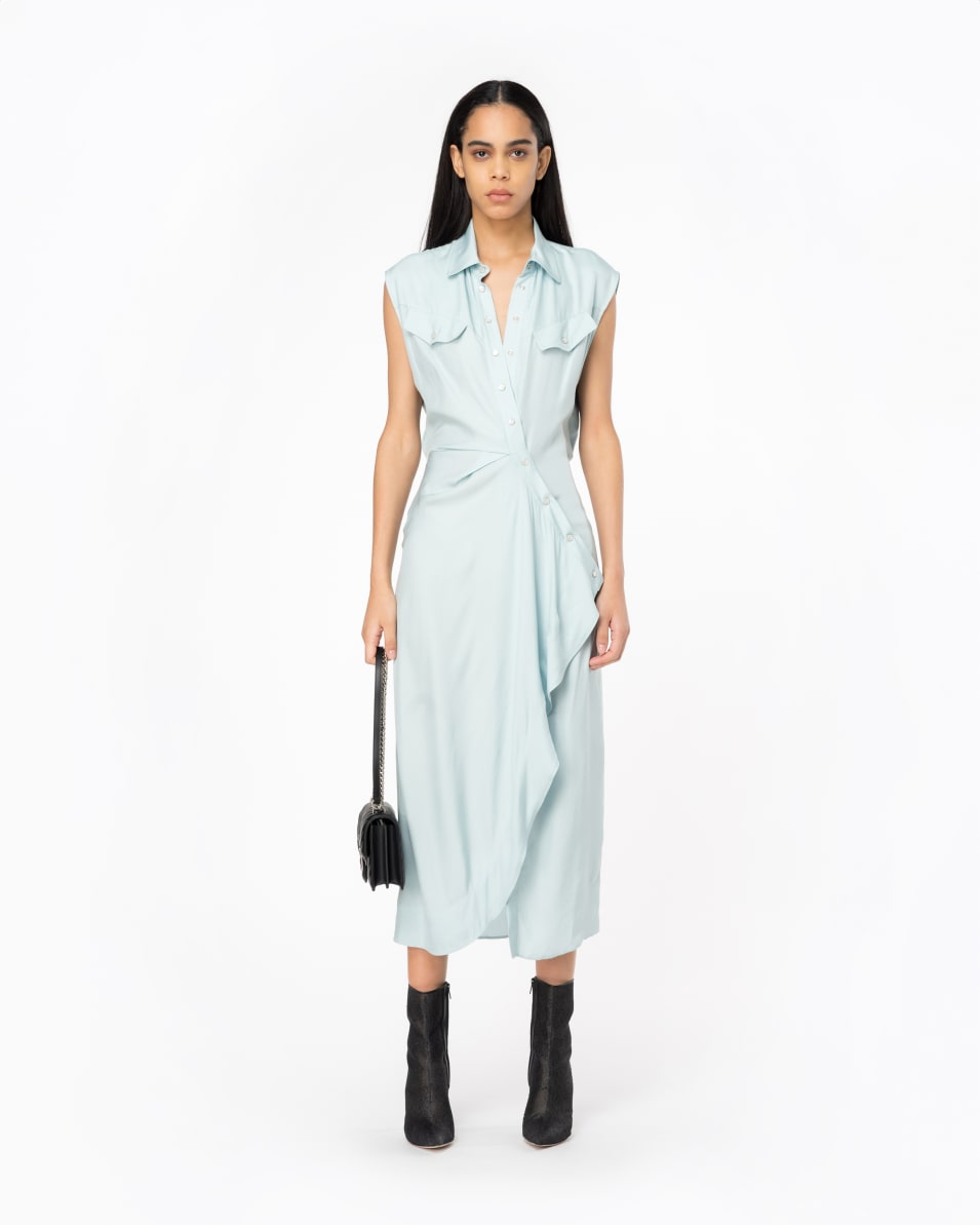 Pinko Ärmelloses Hemdblusenkleid Mit Asymmetrischem Verschluss