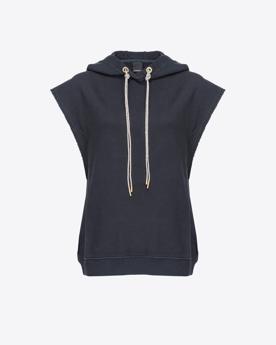 Pinko Ärmelloses Sweatshirt mit strassbesetztem Kordelzug
