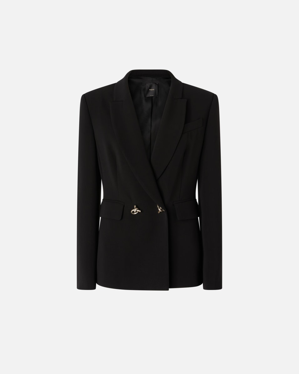 Pinko Blazer aus technischem Cady mit Metallknöpfen