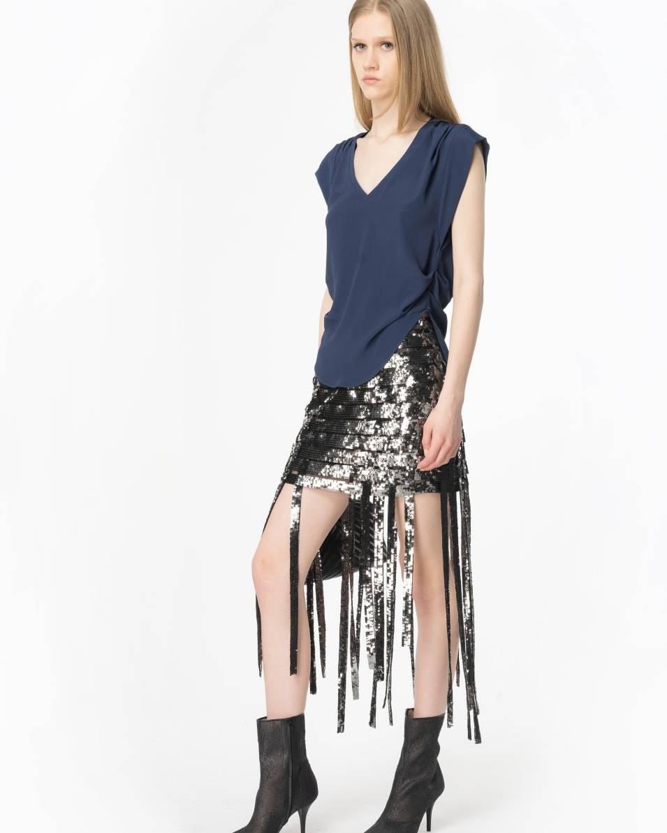 Pinko Bluse Aus Seidenmischung Mit Abgerundetem Saum