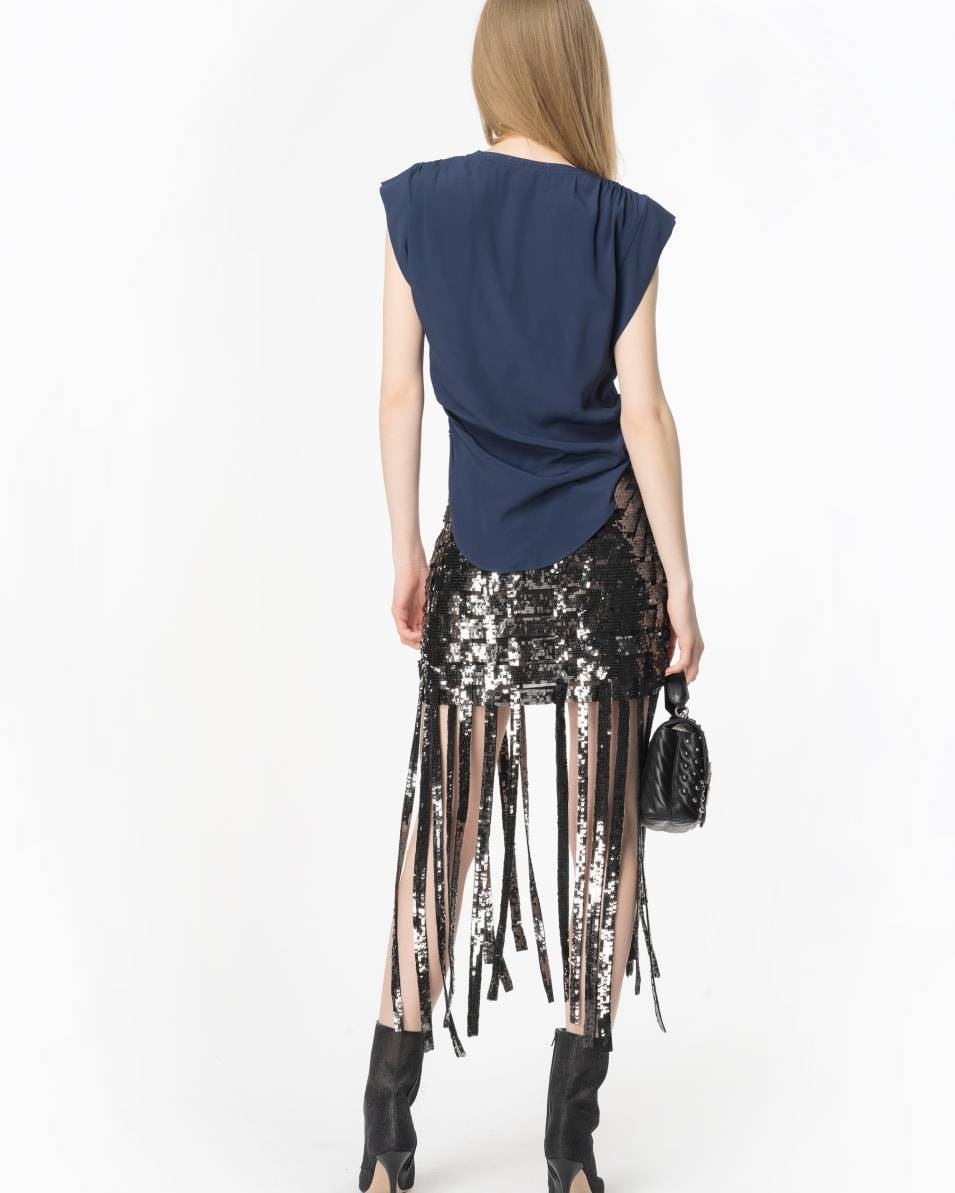 Pinko Bluse Aus Seidenmischung Mit Abgerundetem Saum