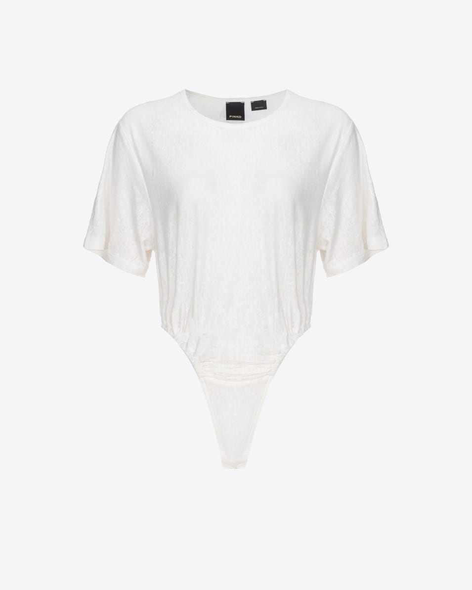 Pinko Body aus geflammtem Leinen mit hohem Beinausschnitt
