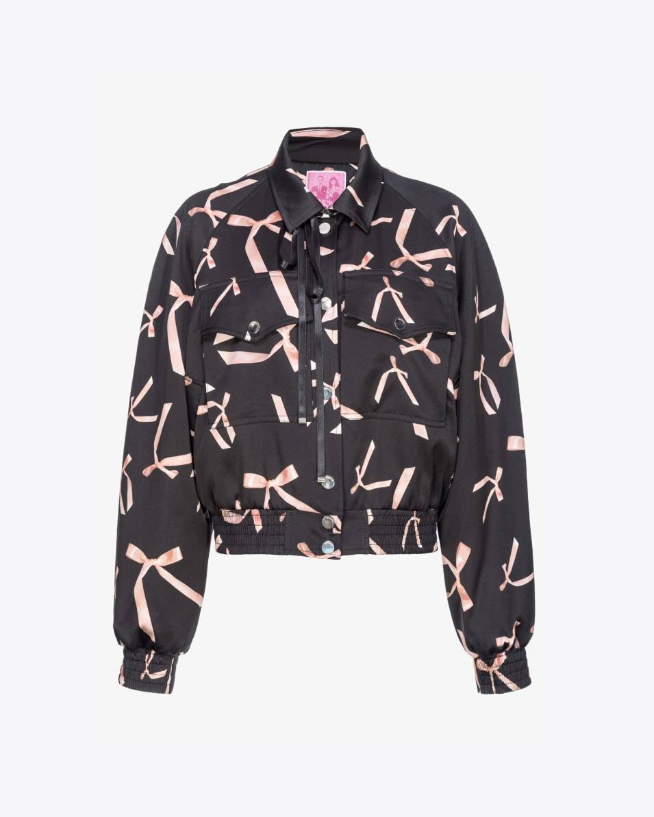 Pinko Bomberjacke aus Satin Schleifchen-Print Reimagine PINKO by Patrick McDowell