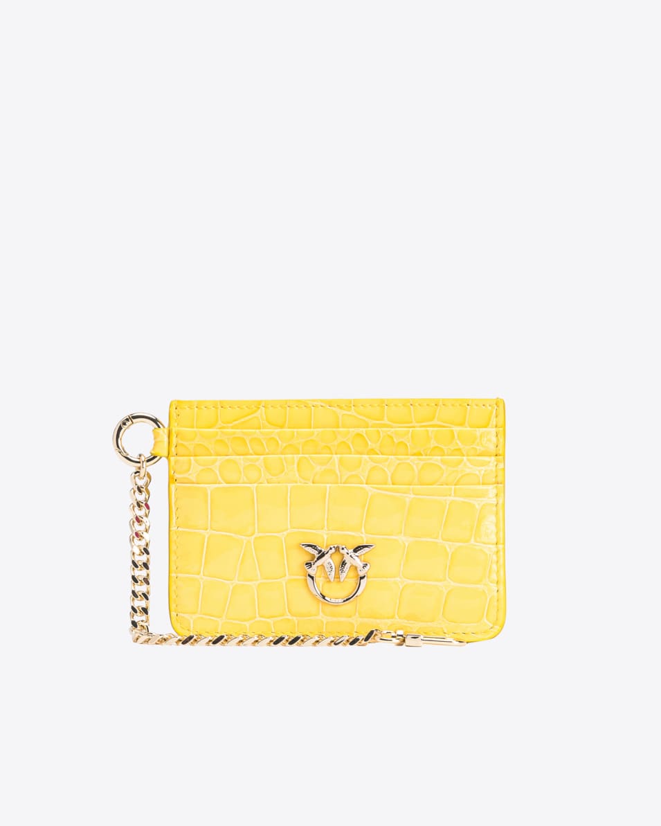 Pinko Buntes glänzendes Leder-Kartenetui mit Kroko-Prägung PINKO Galleria