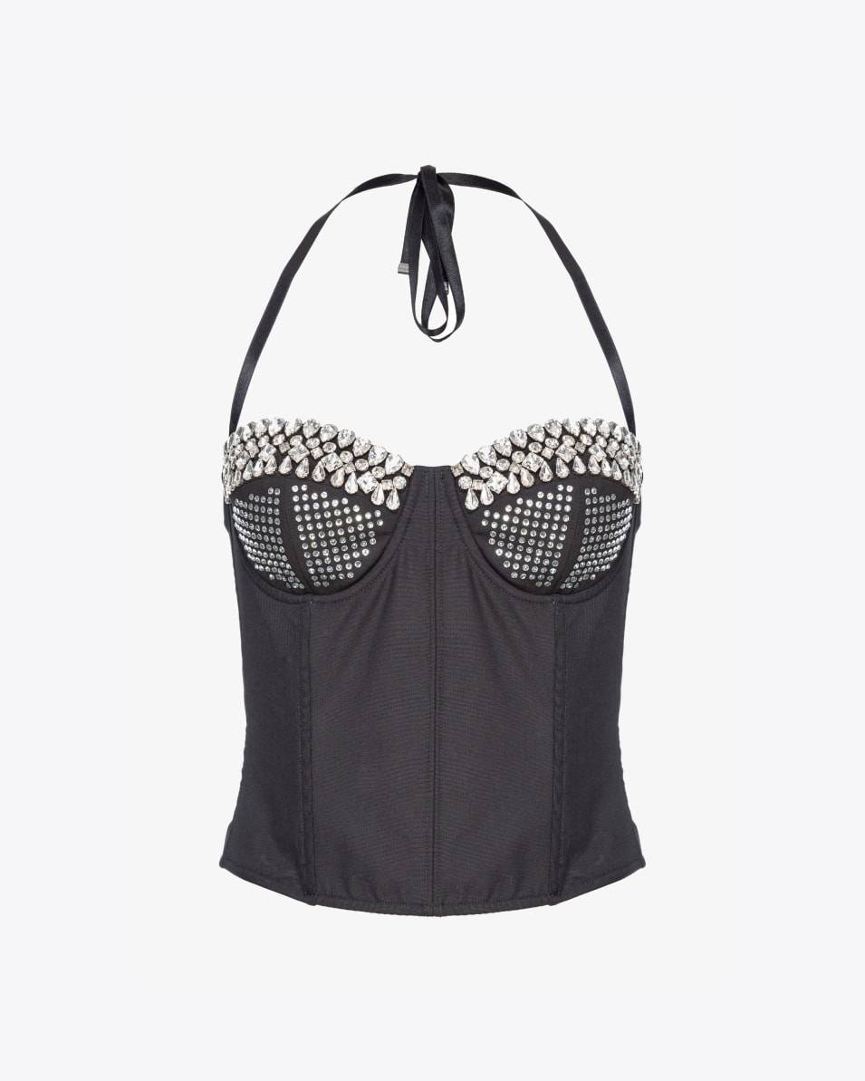 Pinko Bustier-Top mit Strass Reimagine PINKO by Patrick McDowell