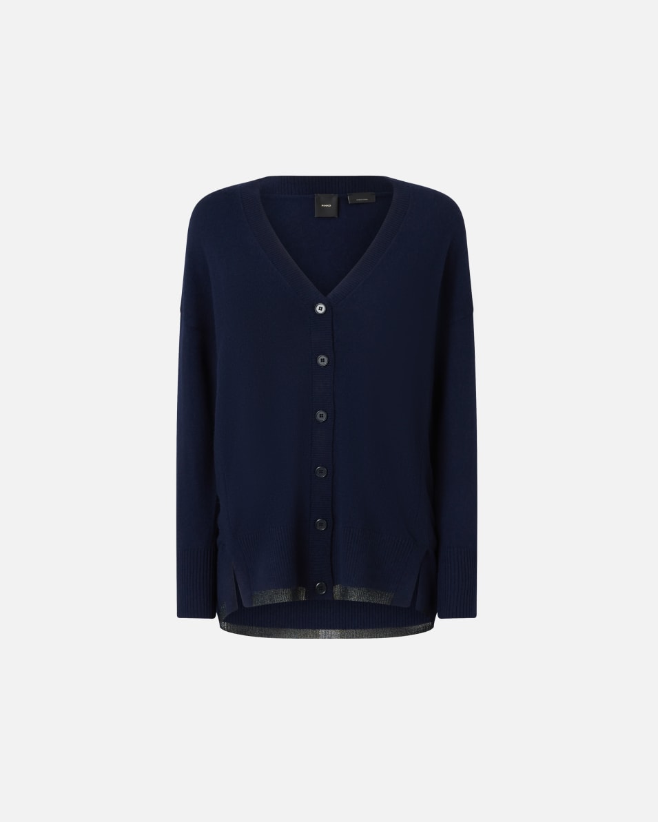 Pinko Cardigan aus Wolle und Kaschmir mit Lurexsäumen