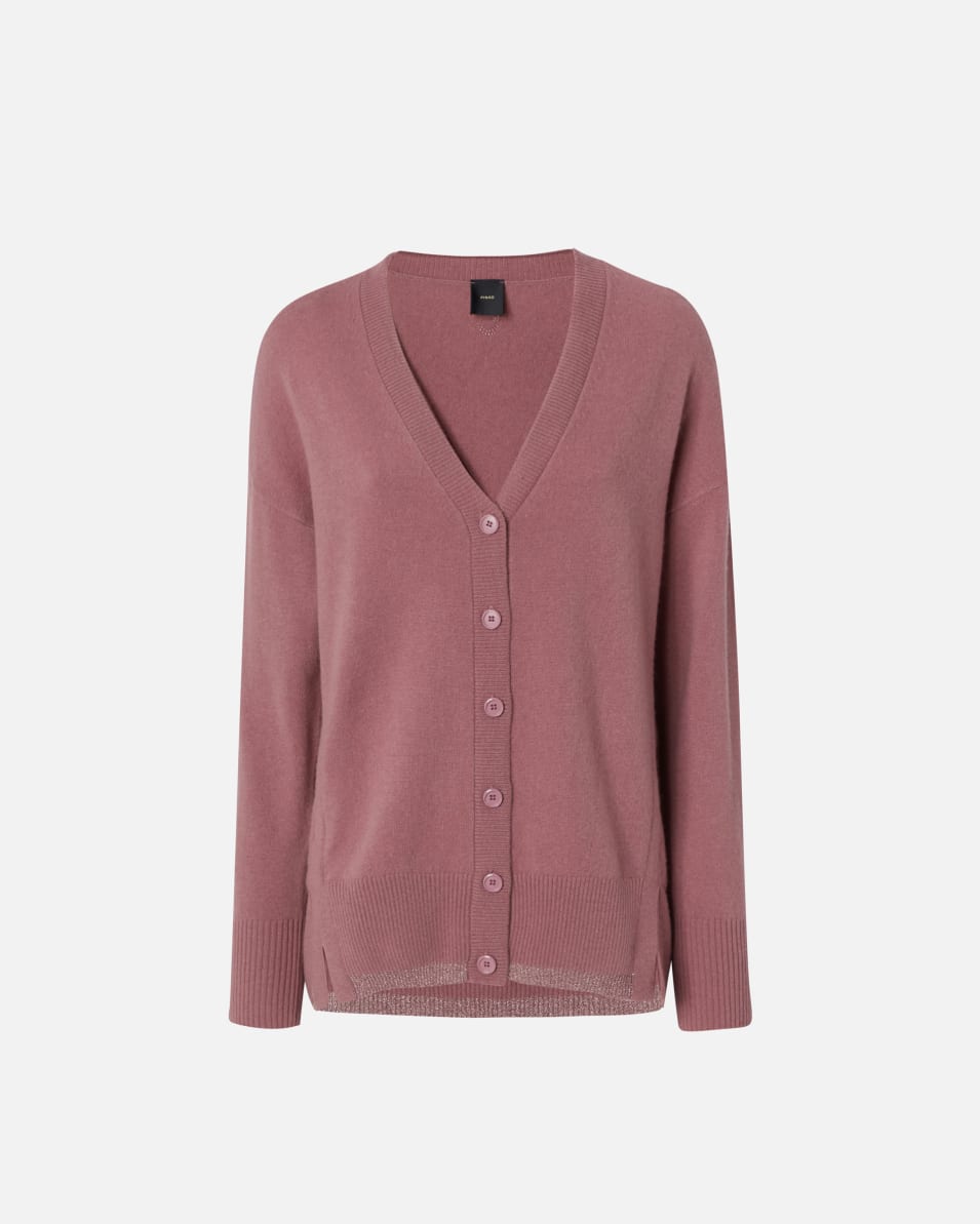 Pinko Cardigan aus Wolle und Kaschmir mit Lurexsäumen