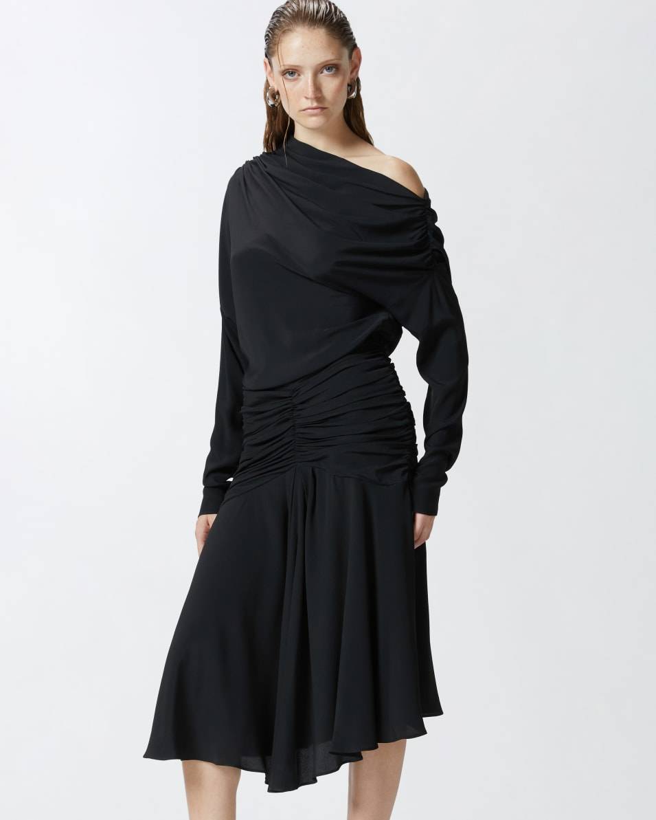 Pinko Crêpe-Midikleid Mit Drapierungen Aus Seidenmix