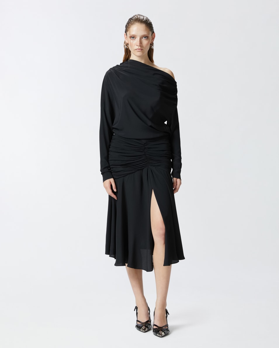 Pinko Crêpe-Midikleid Mit Drapierungen Aus Seidenmix