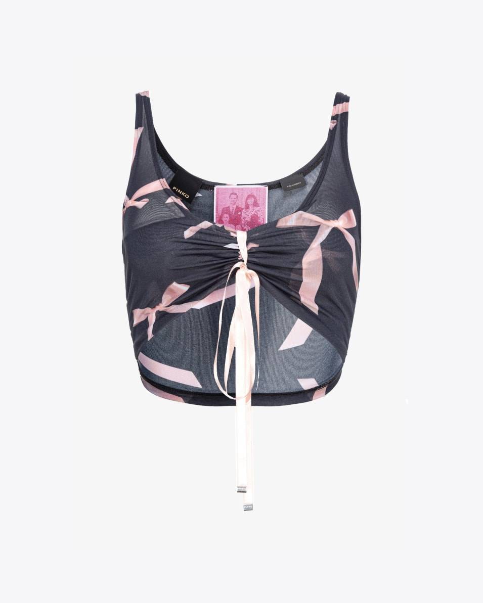 Pinko Crop-Top mit Schleifchen-Print Reimagine PINKO by Patrick McDowell