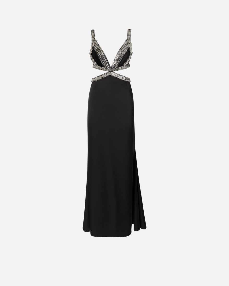 Pinko Elegantes langes Kleid mit Metallic-Stickerei