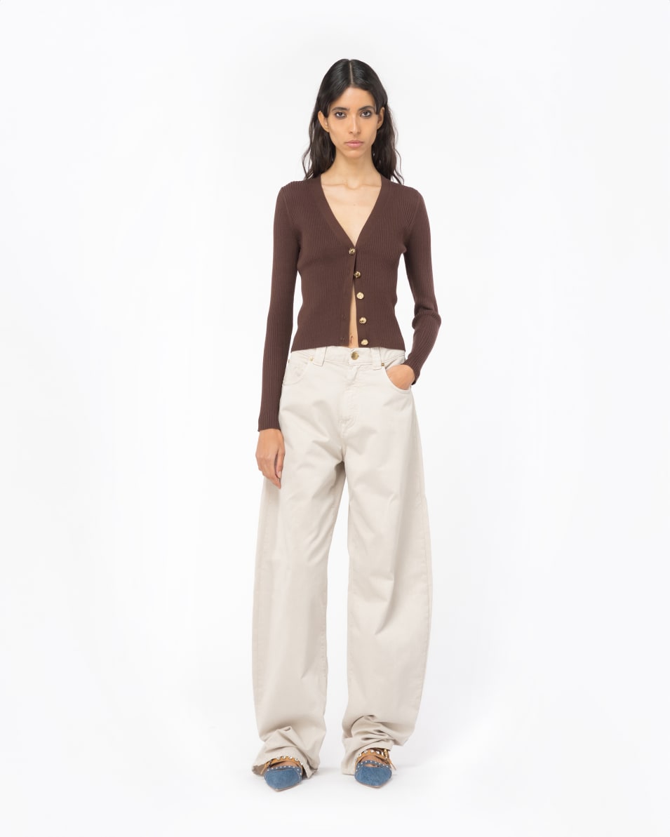 Pinko Gerippter Cardigan Mit Love-Birds-Logo In Transparenz