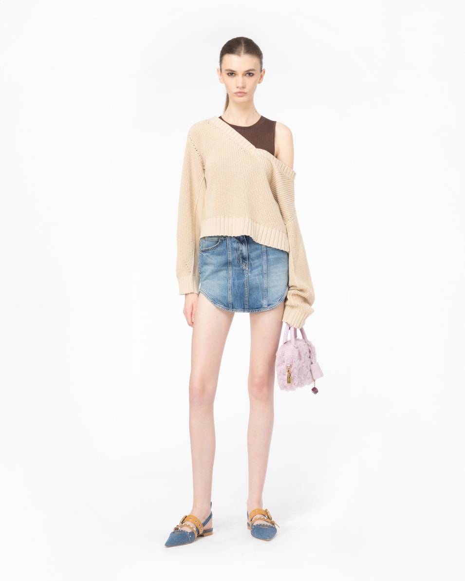 Pinko Gerippter Pullover Aus Baumwolle Und Kaschmir