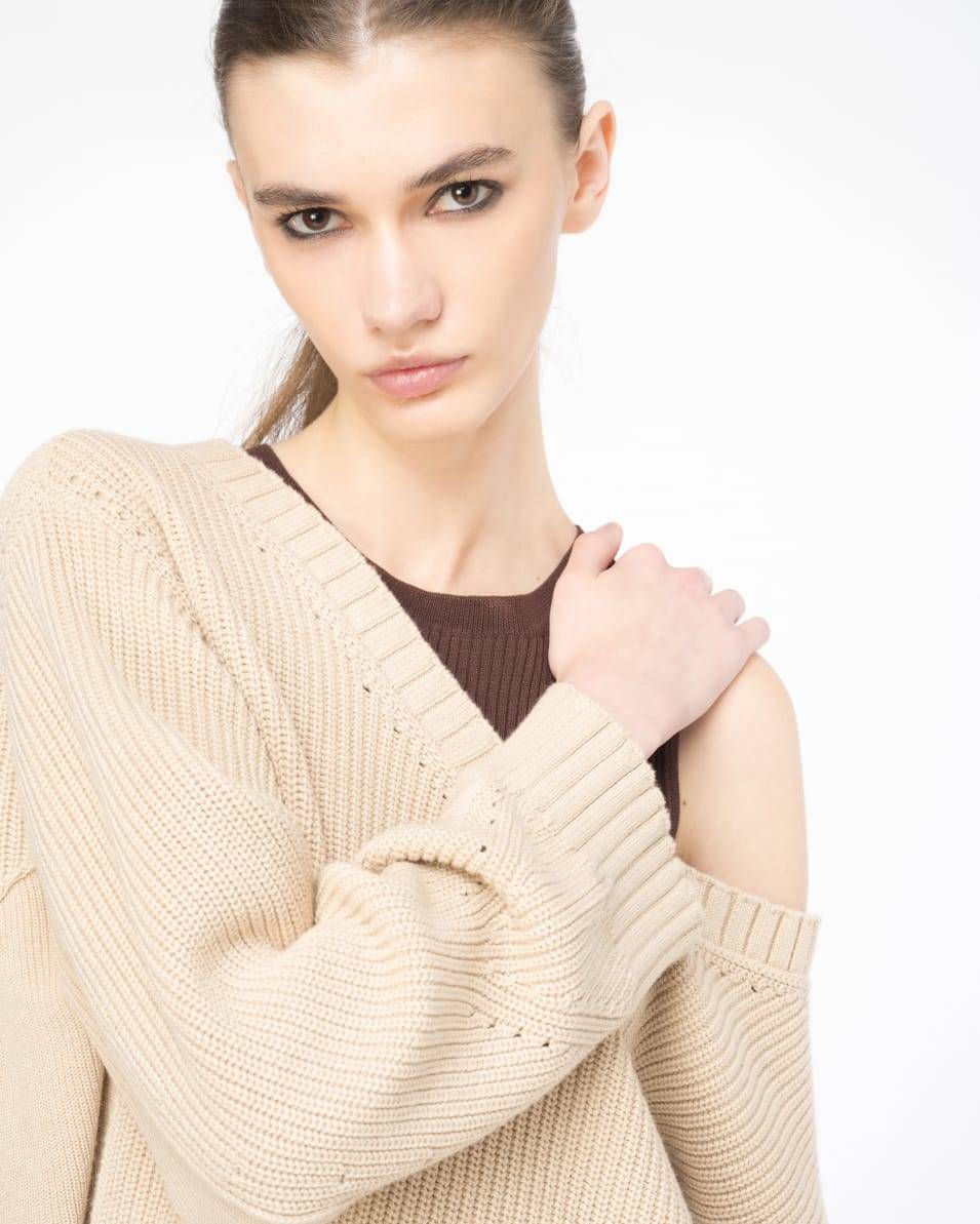 Pinko Gerippter Pullover Aus Baumwolle Und Kaschmir