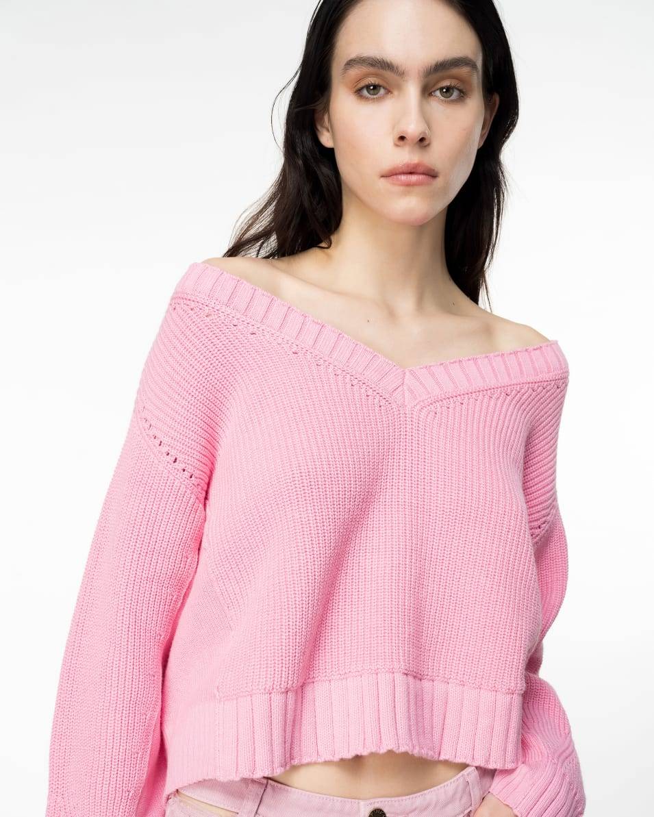 Pinko Gerippter Pullover Aus Baumwolle Und Kaschmir