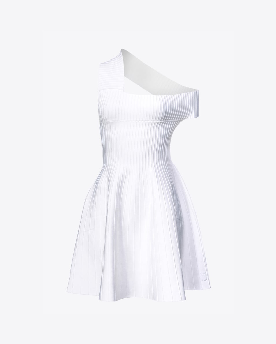 Pinko Gestricktes Minikleid mit asymmetrischem Ausschnitt