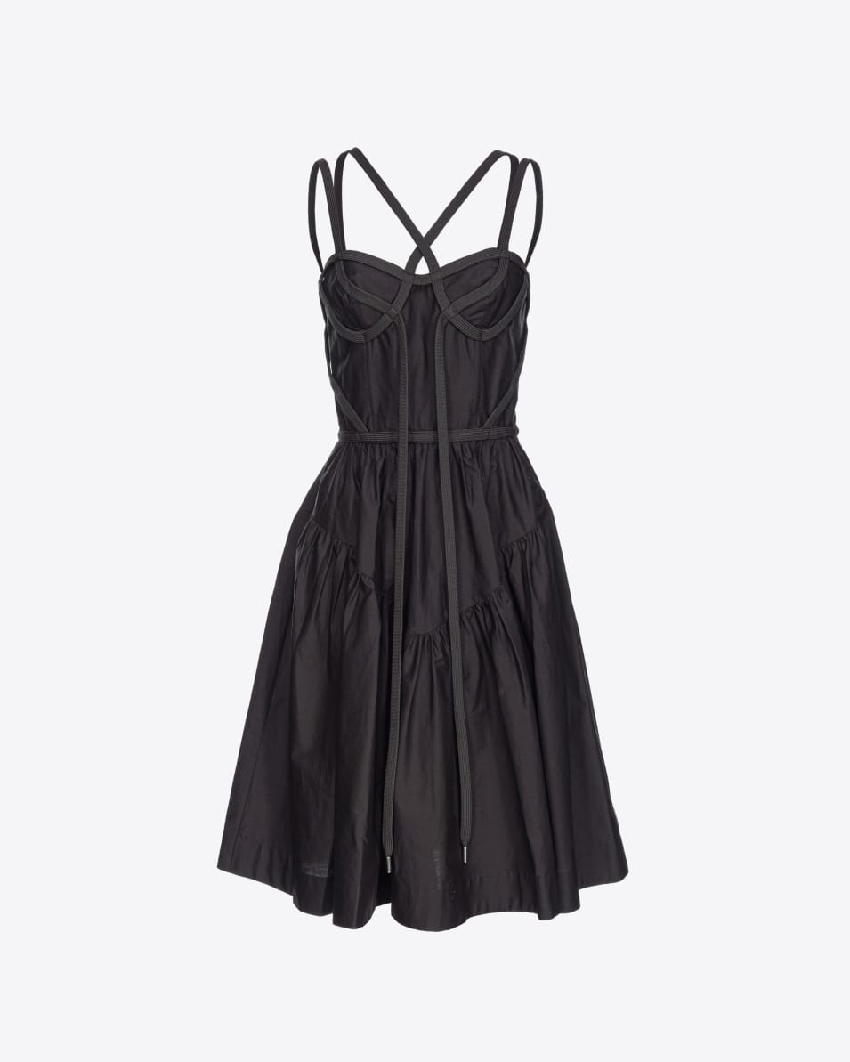 Pinko Kleid aus Popeline mit Schnürung im Bustierstil
