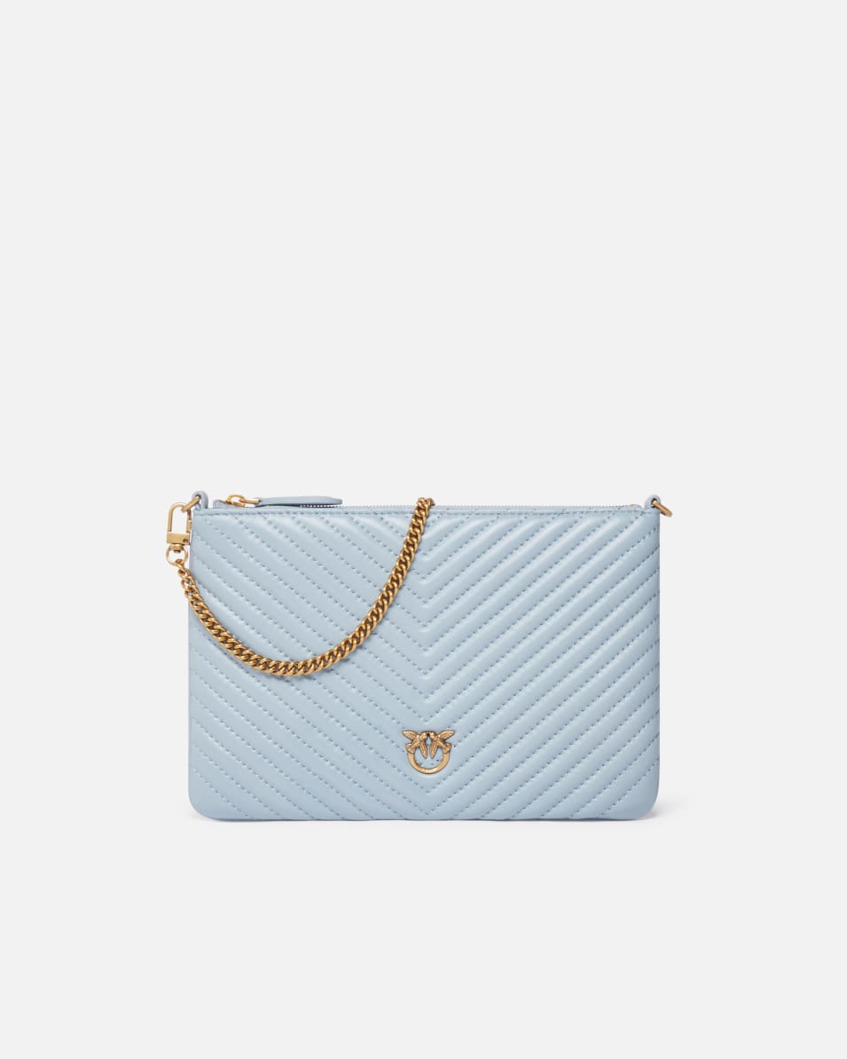 Pinko Kleine Umschlagtasche aus gestepptem Nappaleder