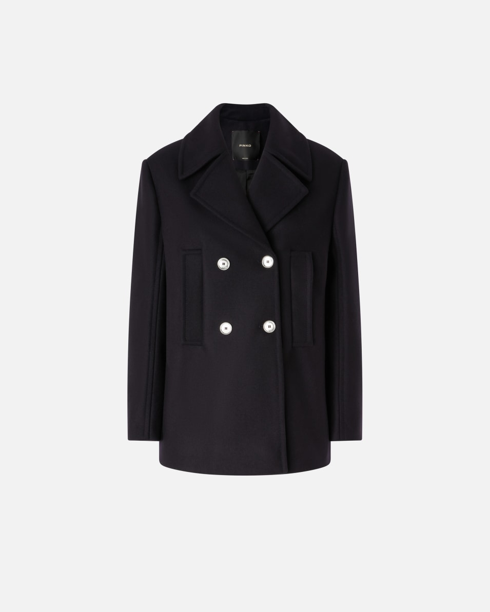 Pinko Kurzer zweireihiger Caban-Mantel aus Wollmischung