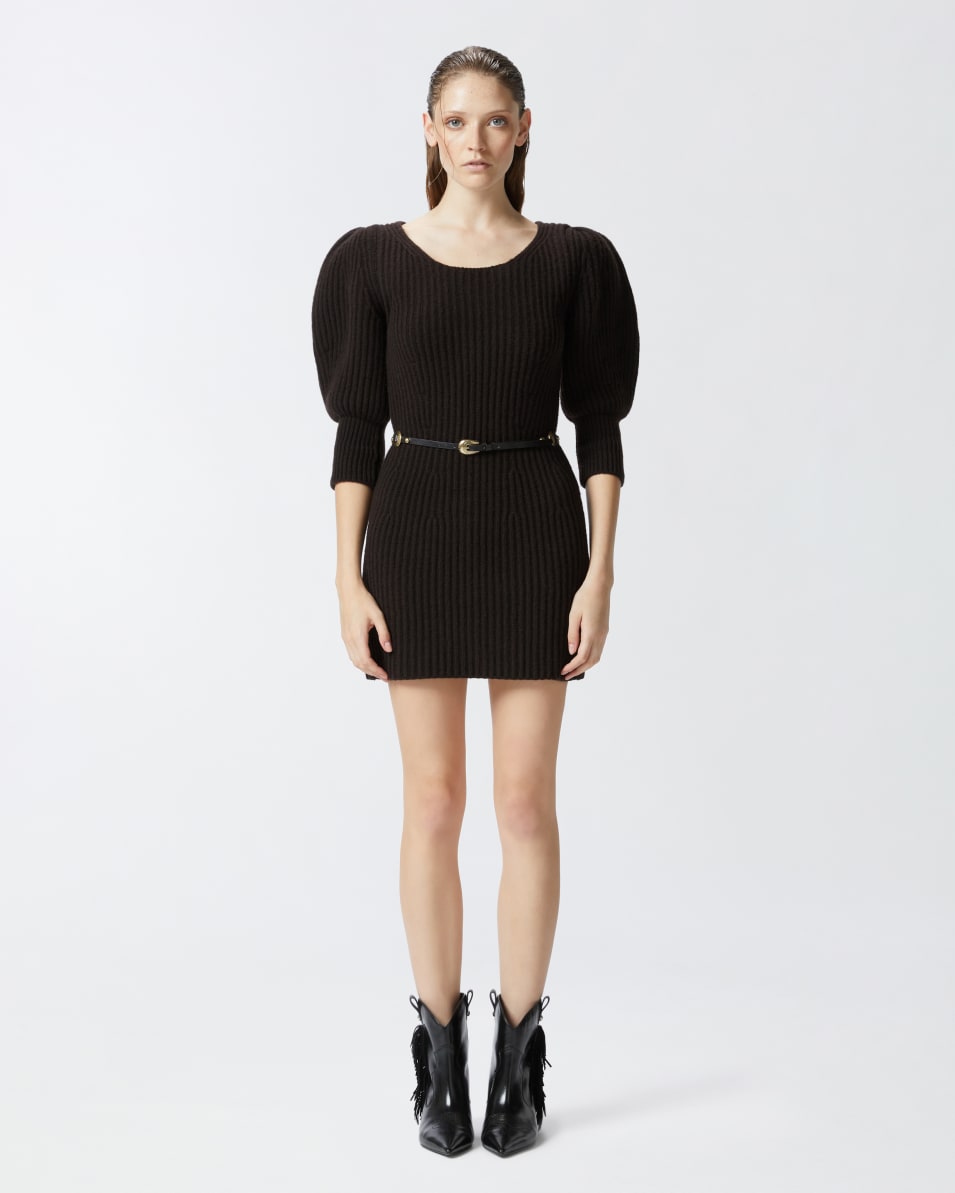 Pinko Kurzes Strickkleid Aus Kaschmirwolle In Rippoptik