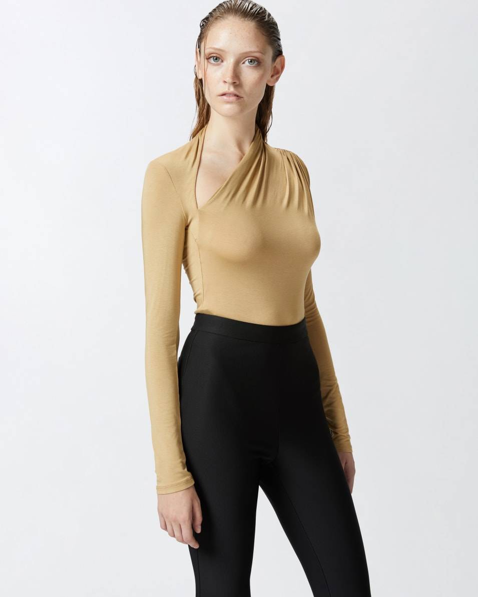 Pinko Long-sleeved Bodysuit With Asymmetrical Neckline