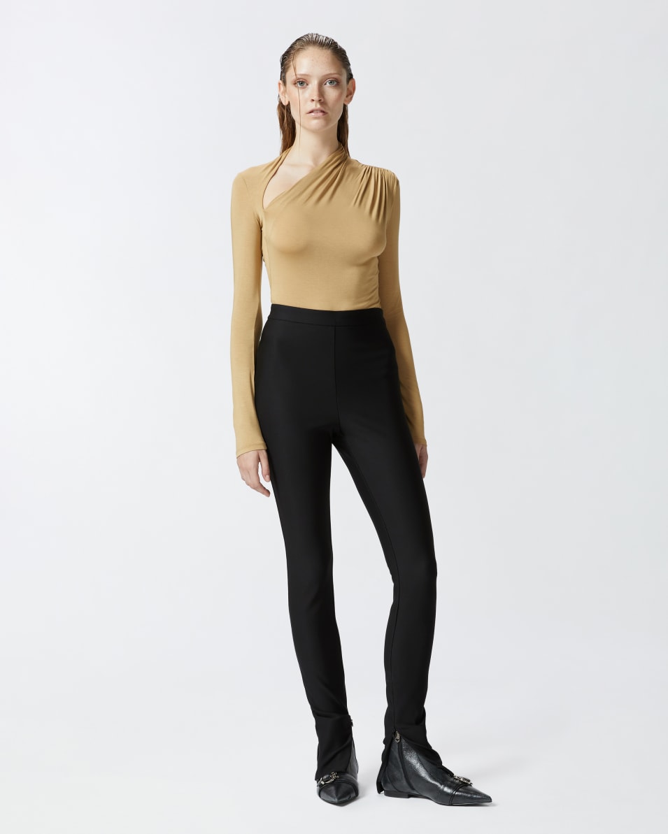 Pinko Long-sleeved Bodysuit With Asymmetrical Neckline