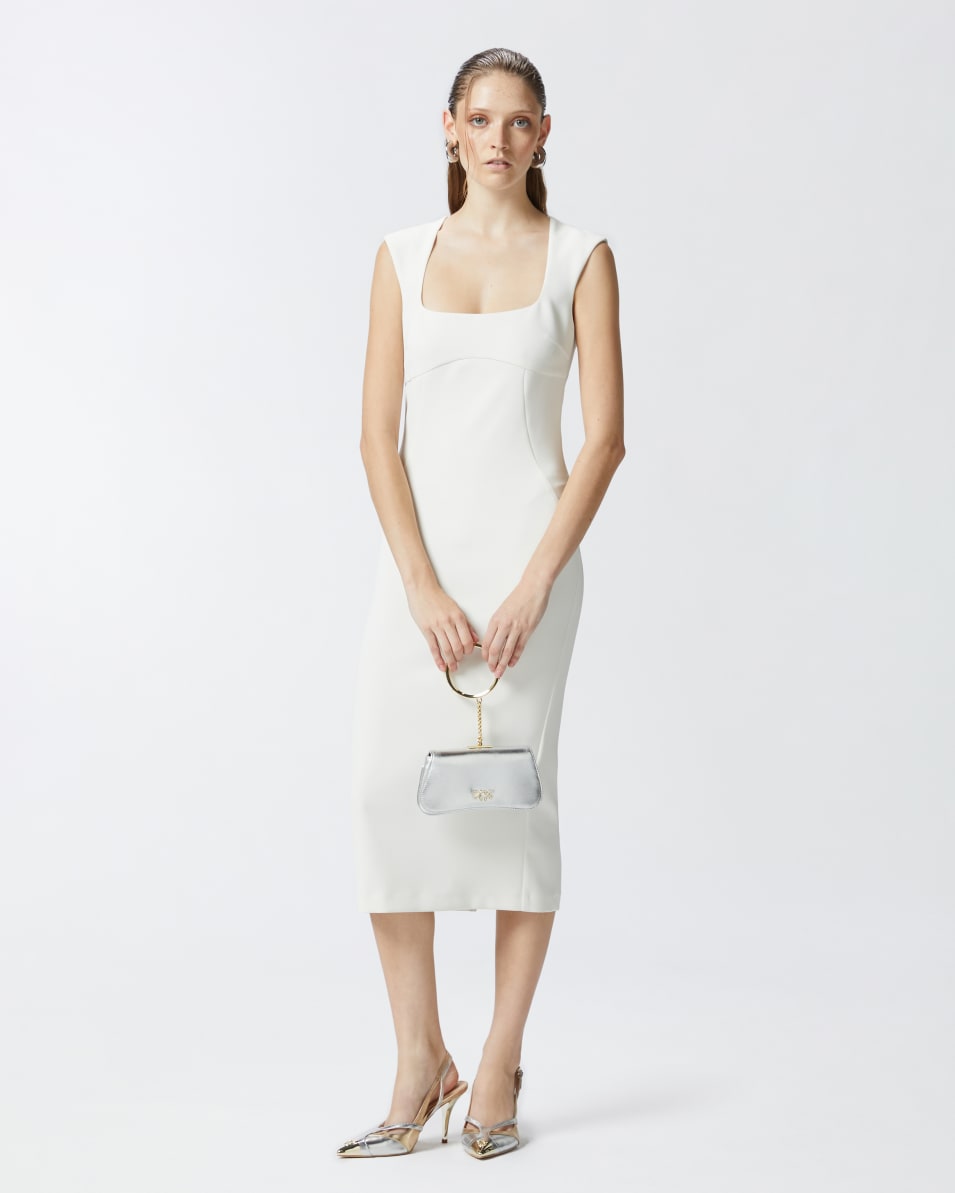 Pinko Midikleid Aus Crêpe-Stoff Mit Reißverschluss