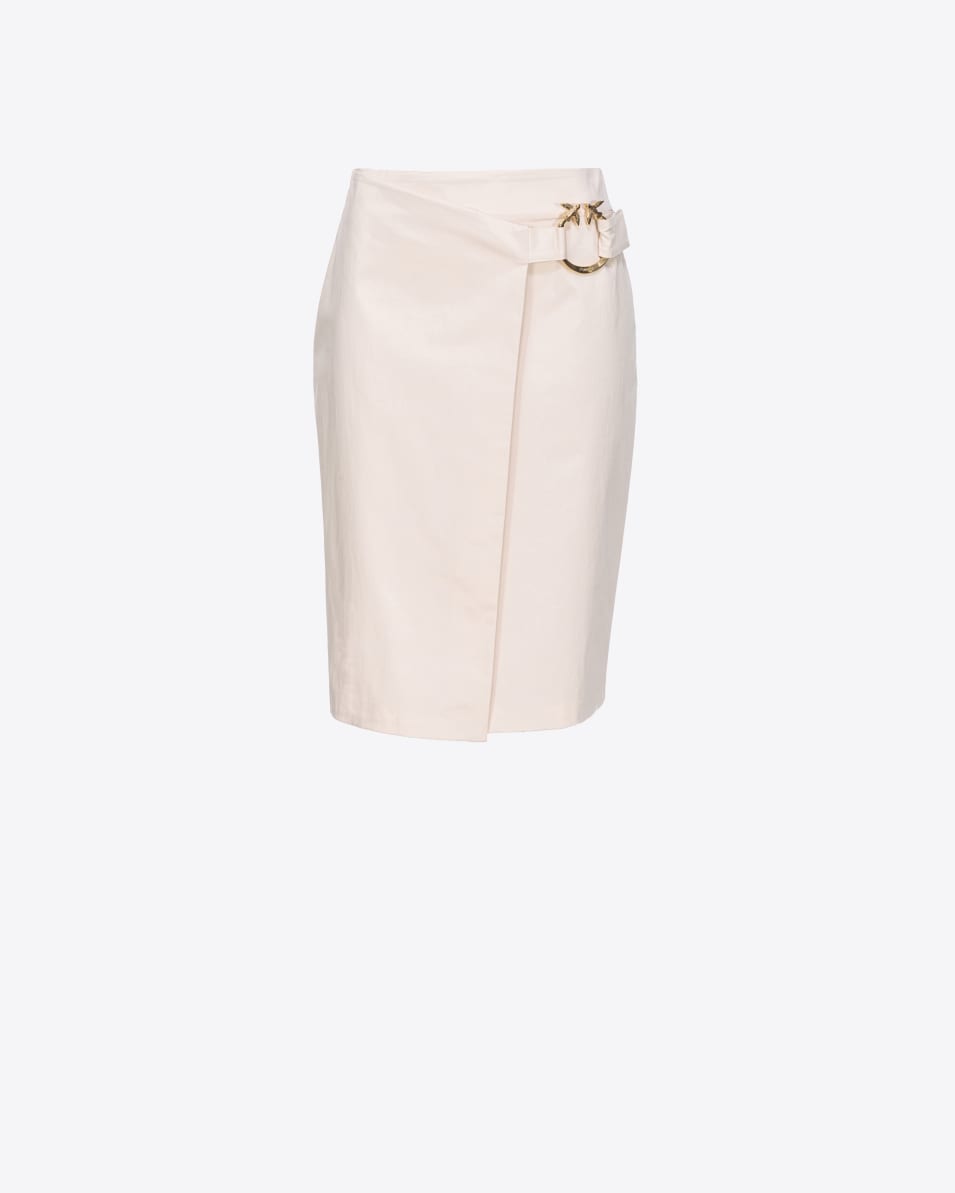 Pinko Midirock aus technischem Satin mit Piercing-Schnalle