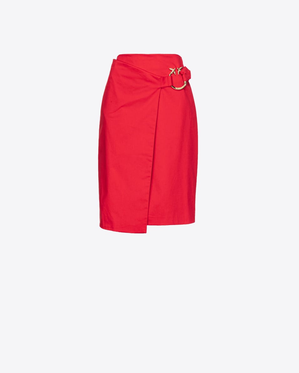 Pinko Midirock aus technischem Satin mit Piercing-Schnalle