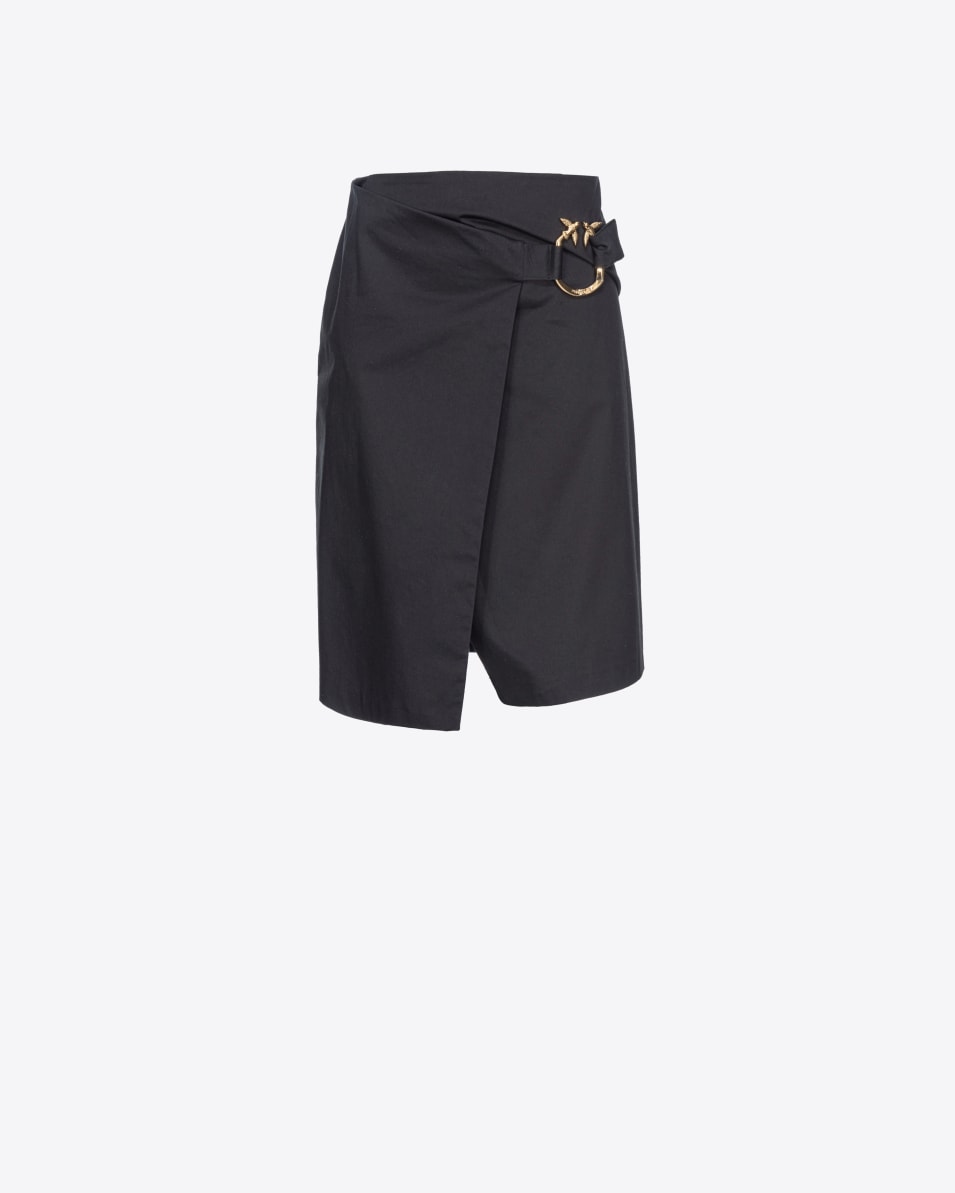 Pinko Midirock aus technischem Satin mit Piercing-Schnalle