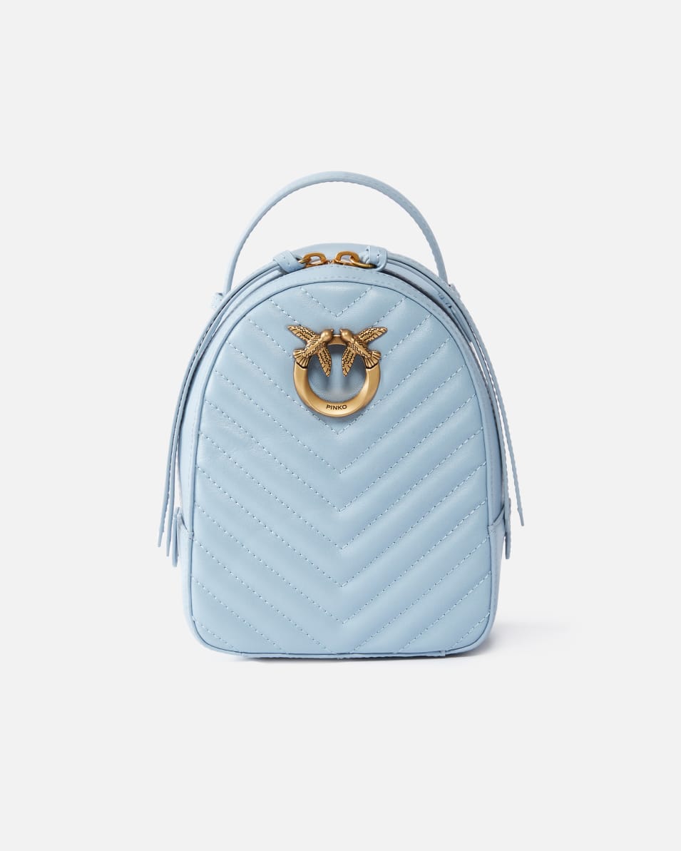 Pinko Mini Love Bag Rucksack aus Leder in Matelassé-Optik