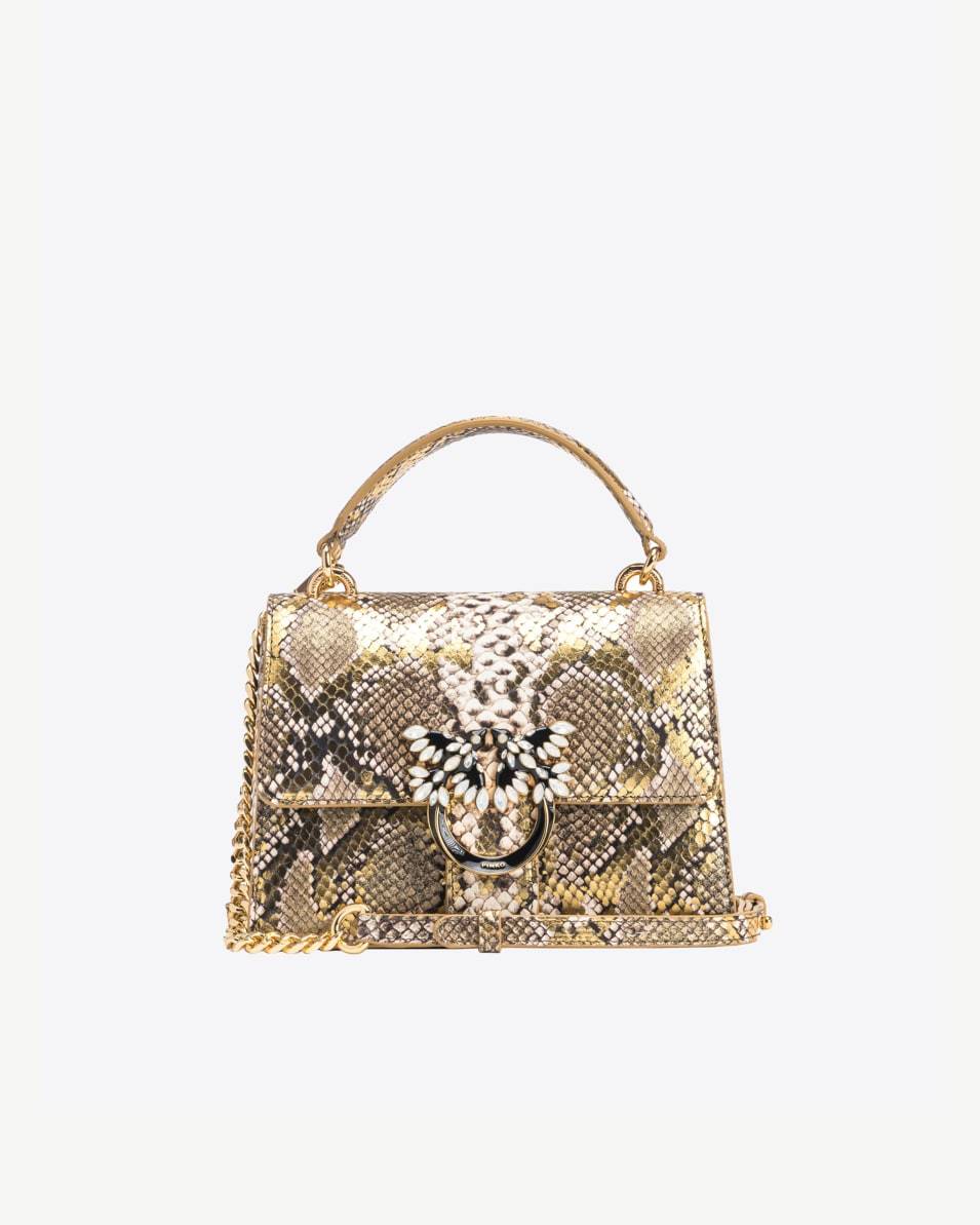 Pinko Mini Love Bag Top Handle Light Reptil Metallic PINKO Galleria