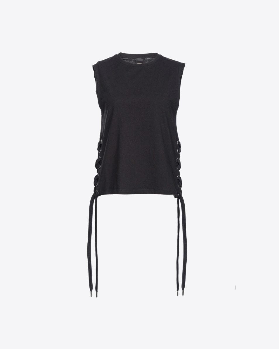 Pinko Ärmelloses T-Shirt mit Kreuzschnürung