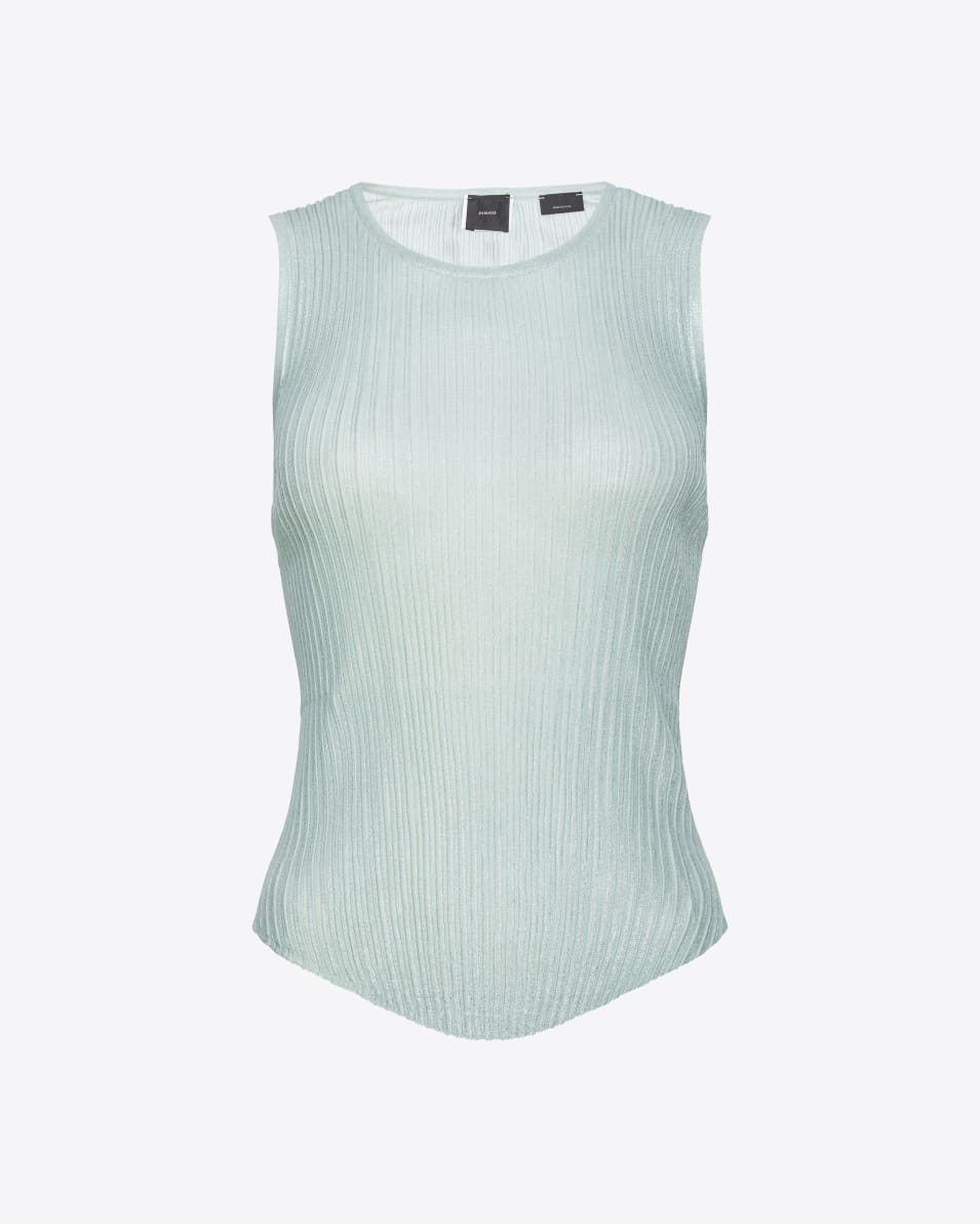 Pinko Ärmelloses Top aus geripptem Lurex