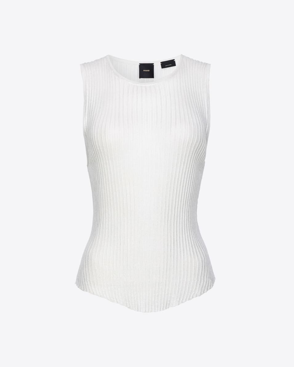 Pinko Ärmelloses Top aus geripptem Lurex