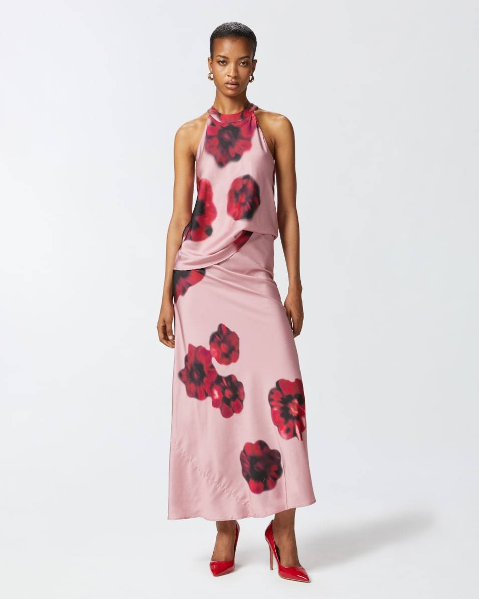 Pinko Ärmelloses Top Aus Satin Mit Blumenprint